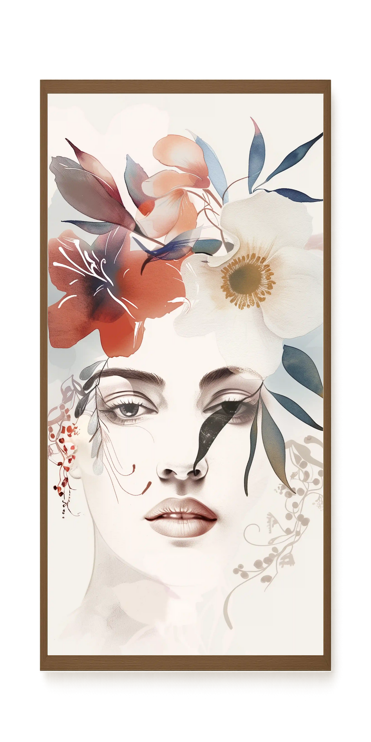 Floral Portrait Canvas Print