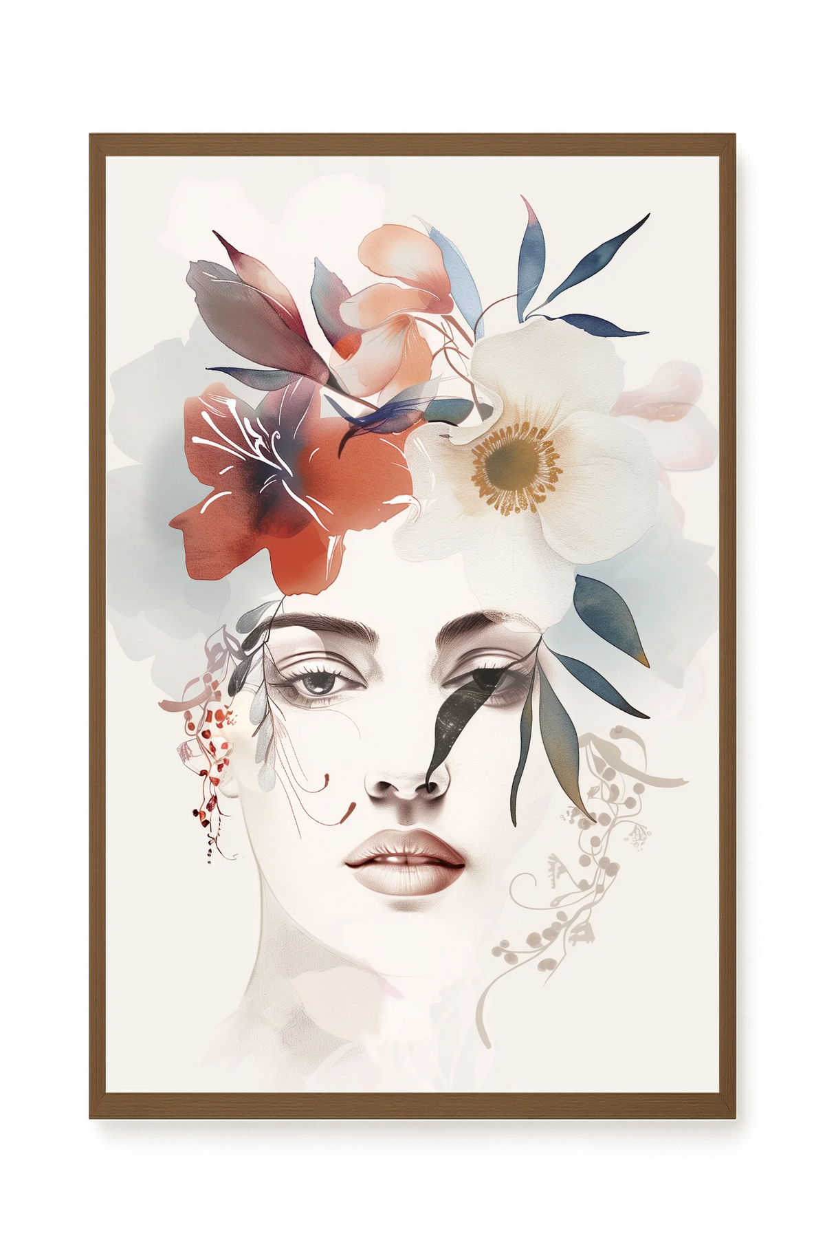 Floral Portrait Canvas Print