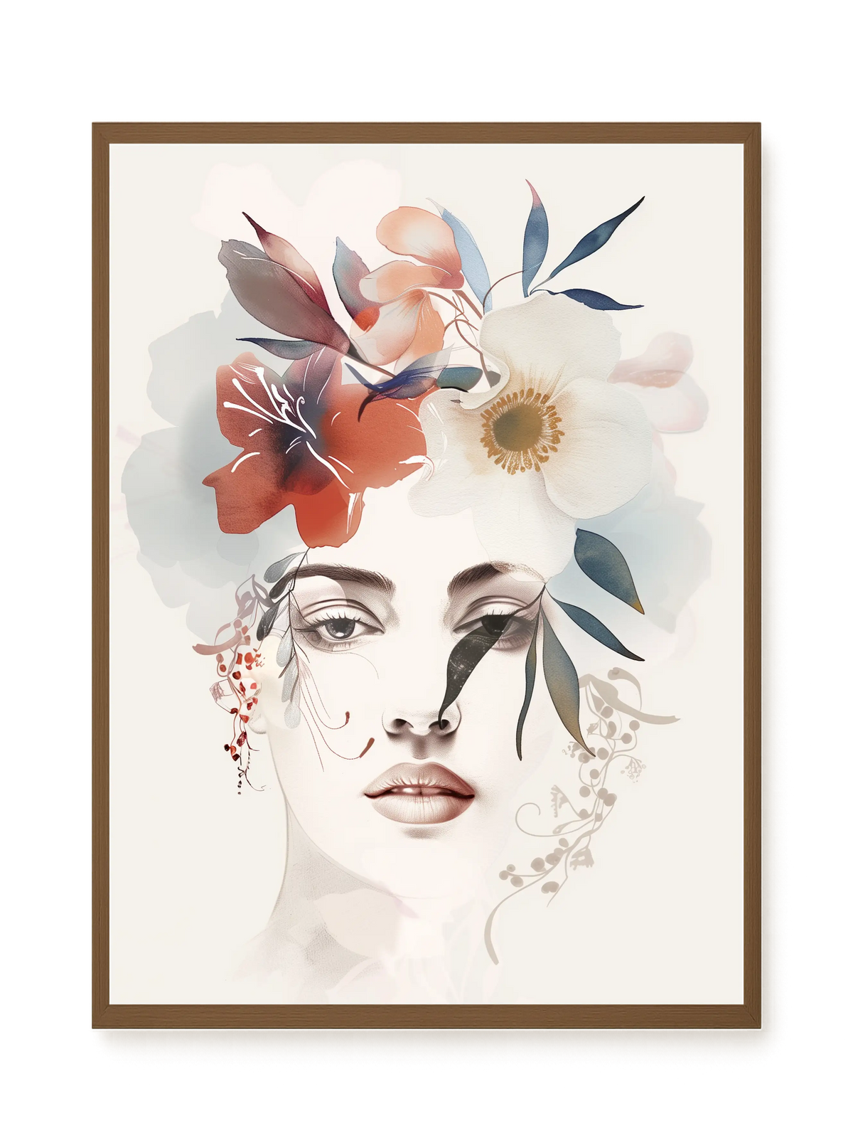 Floral Portrait Canvas Print
