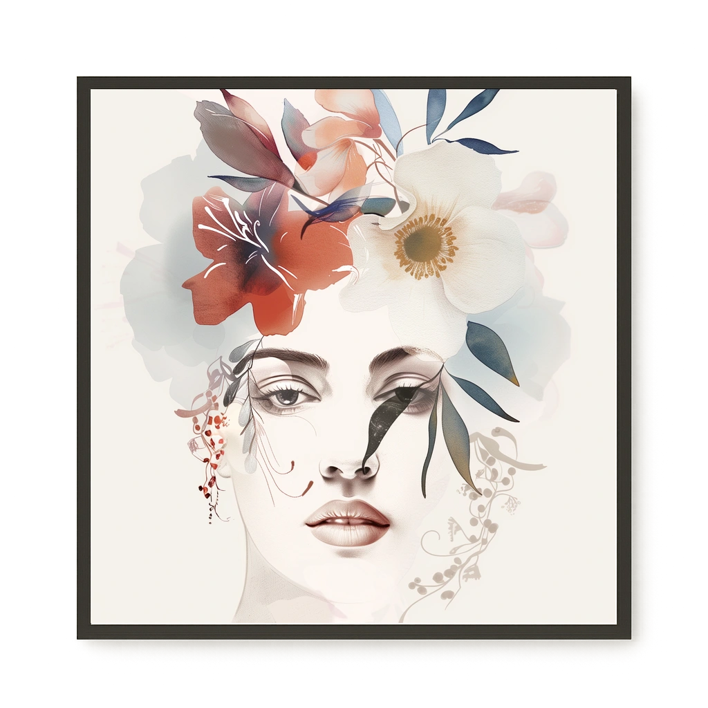 Floral Portrait Canvas Print