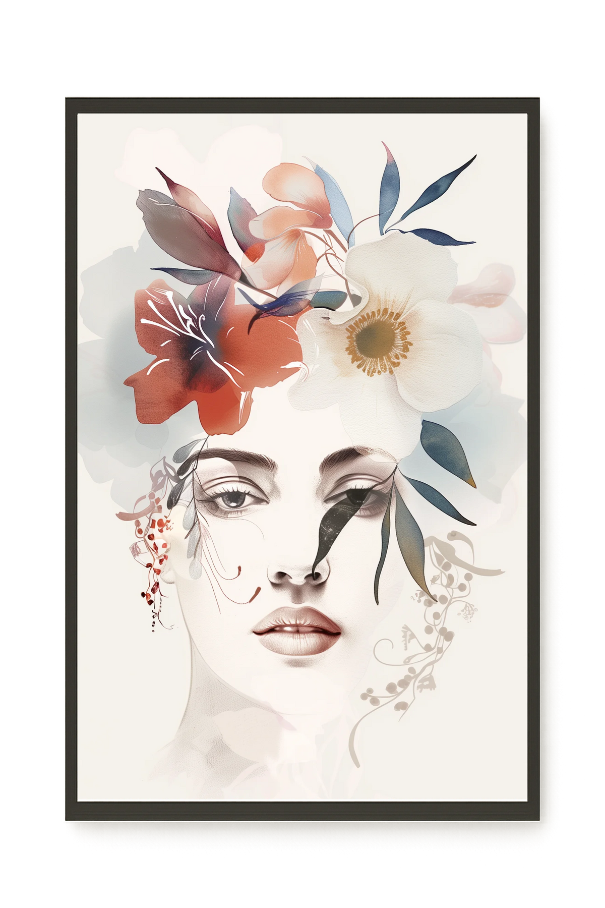 Floral Portrait Canvas Print