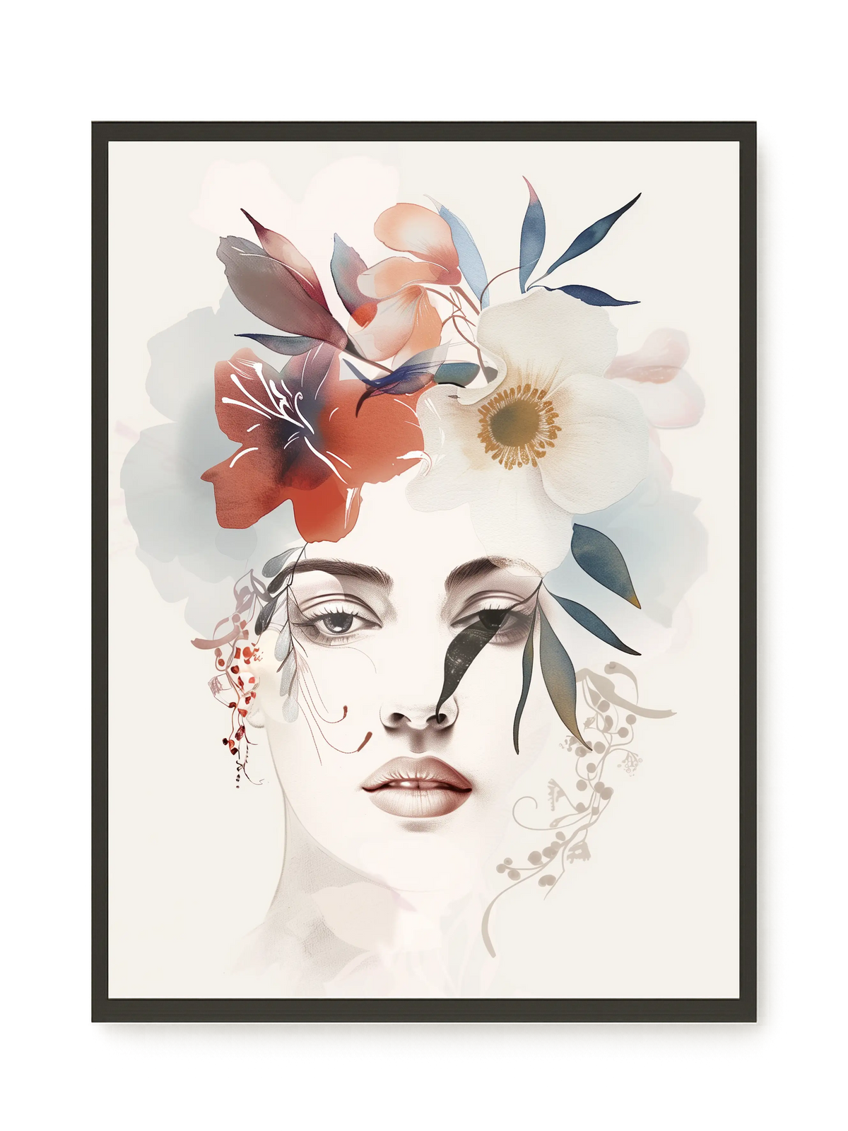 Floral Portrait Canvas Print