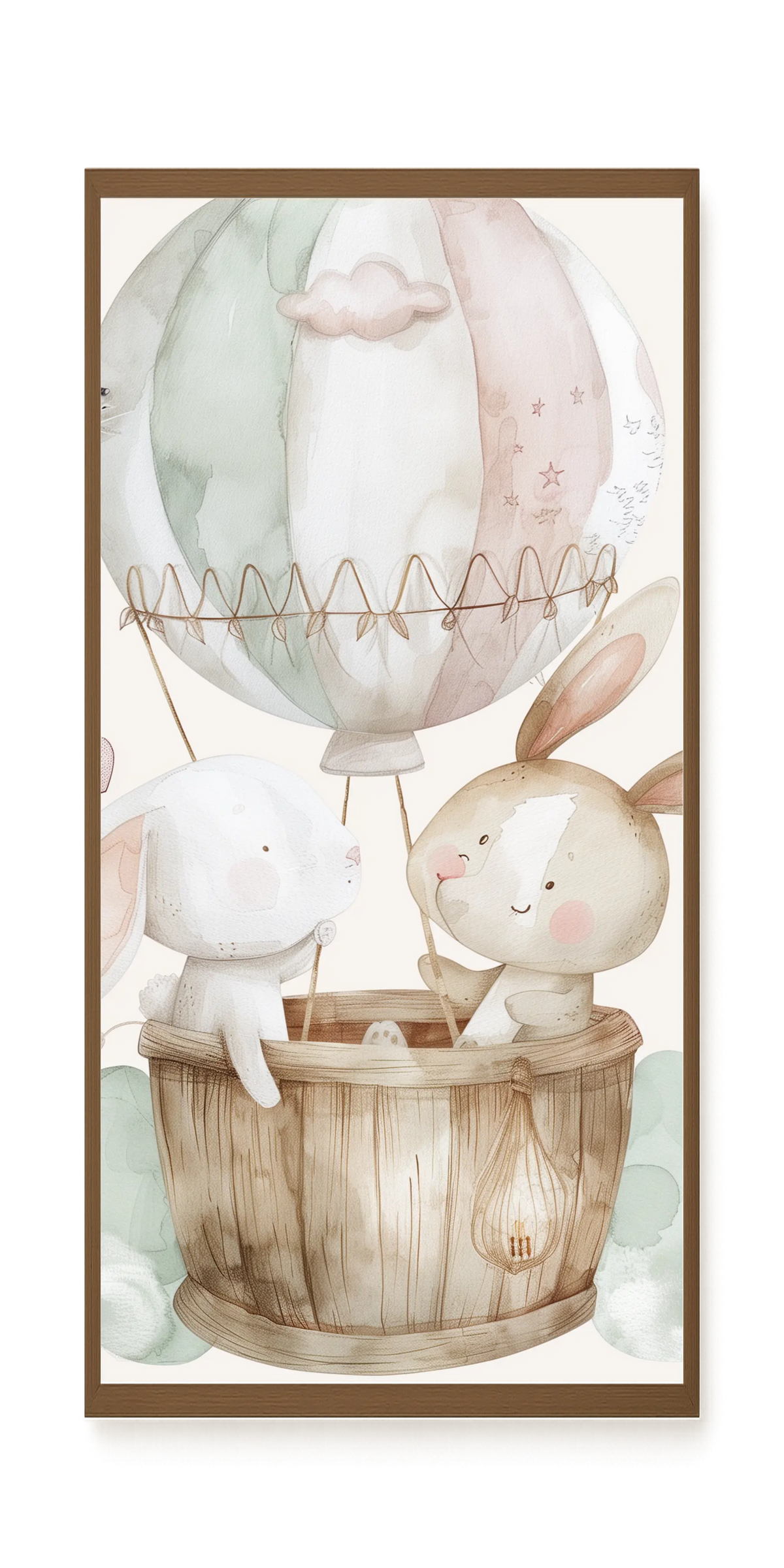 Bunnies in Hot Air Balloon Canvas Print