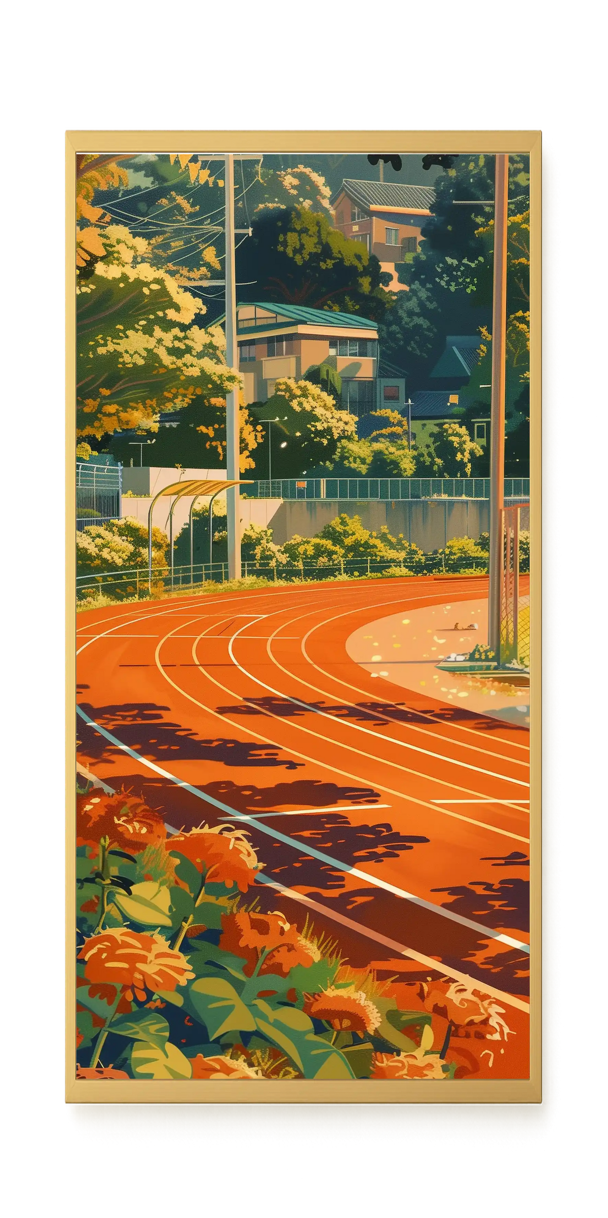 Sunset Running Track Canvas Wall Art