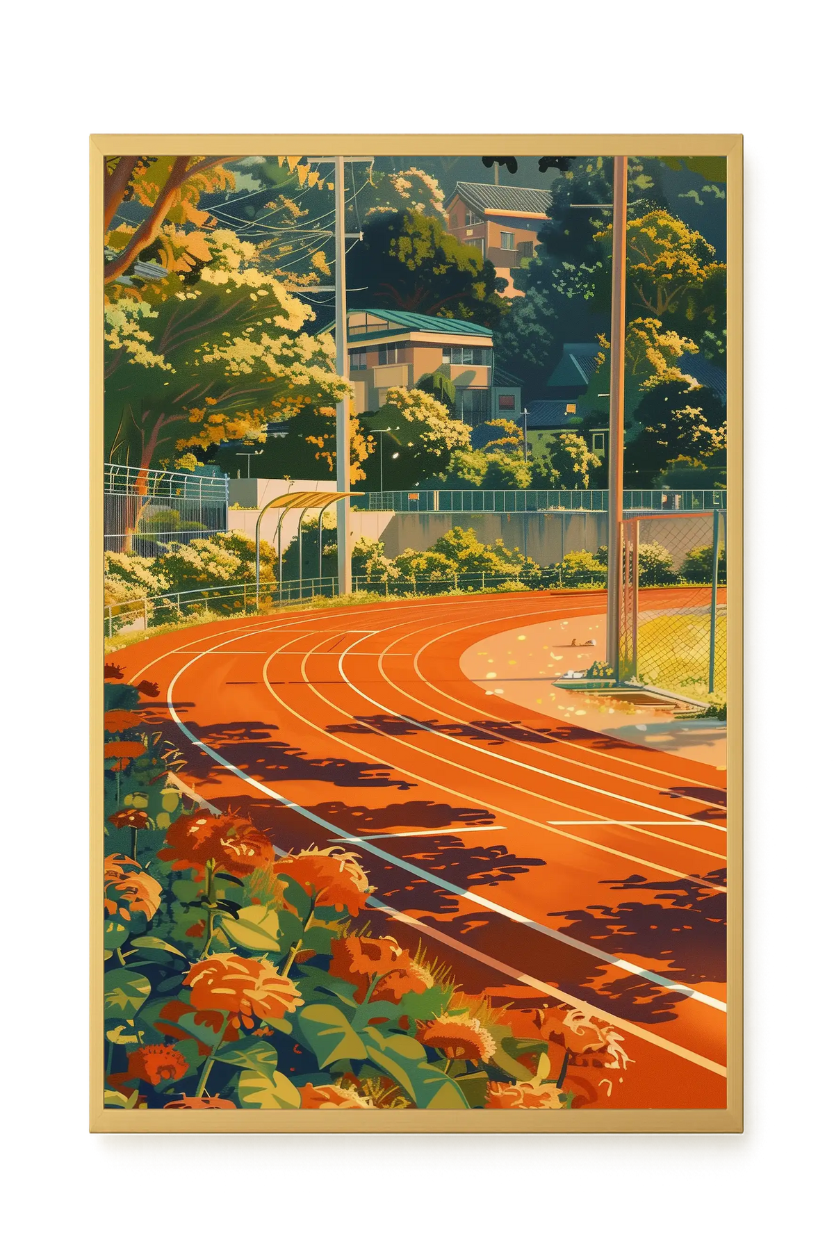 Sunset Running Track Canvas Wall Art