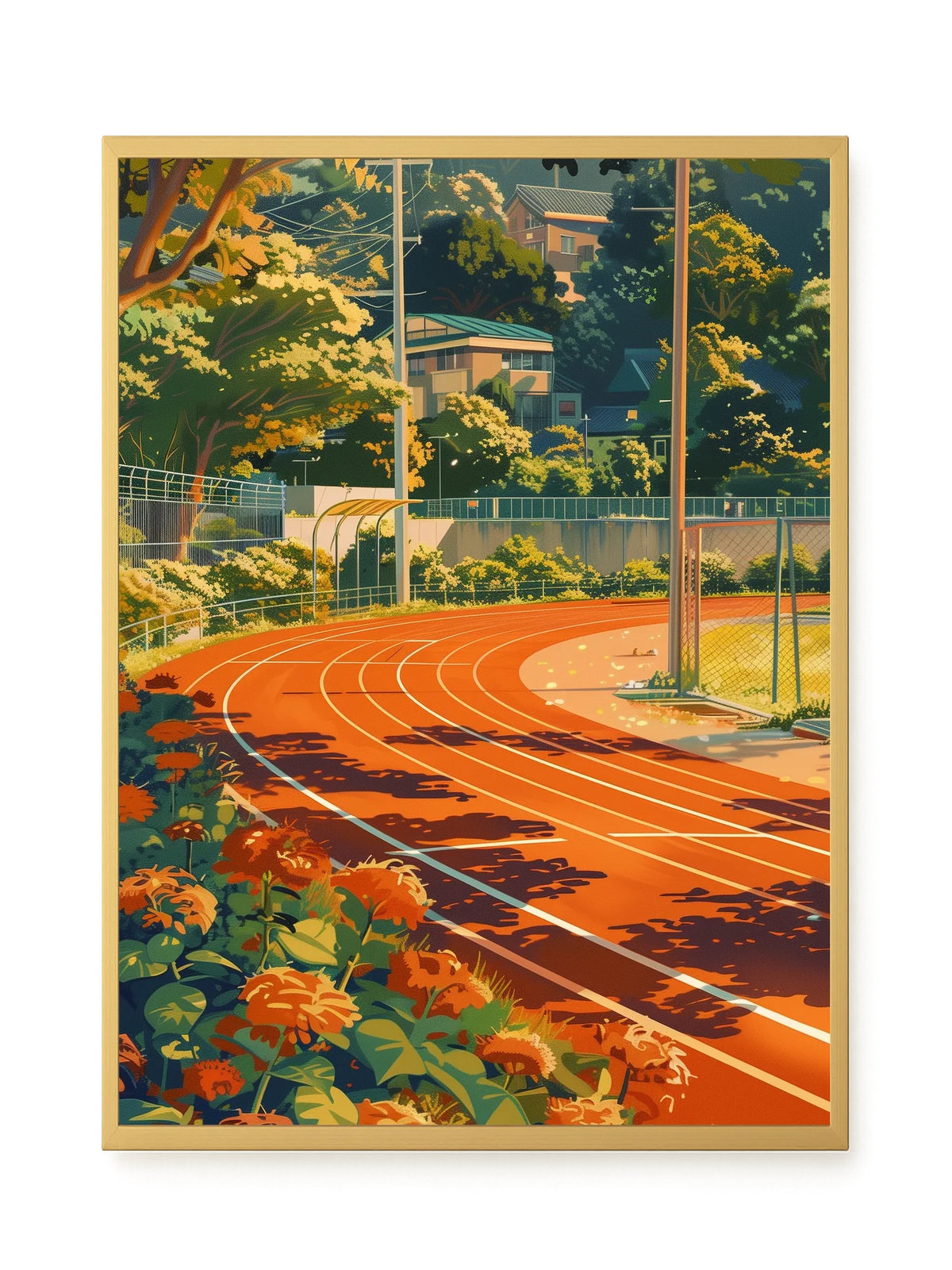 Sunset Running Track Canvas Wall Art