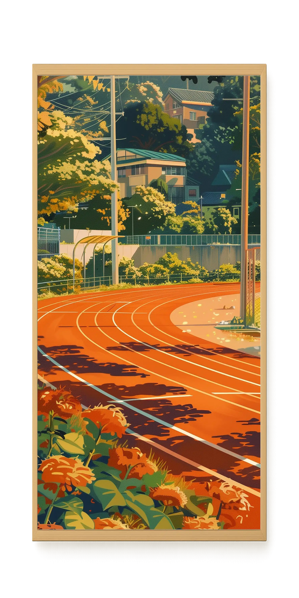 Sunset Running Track Canvas Wall Art