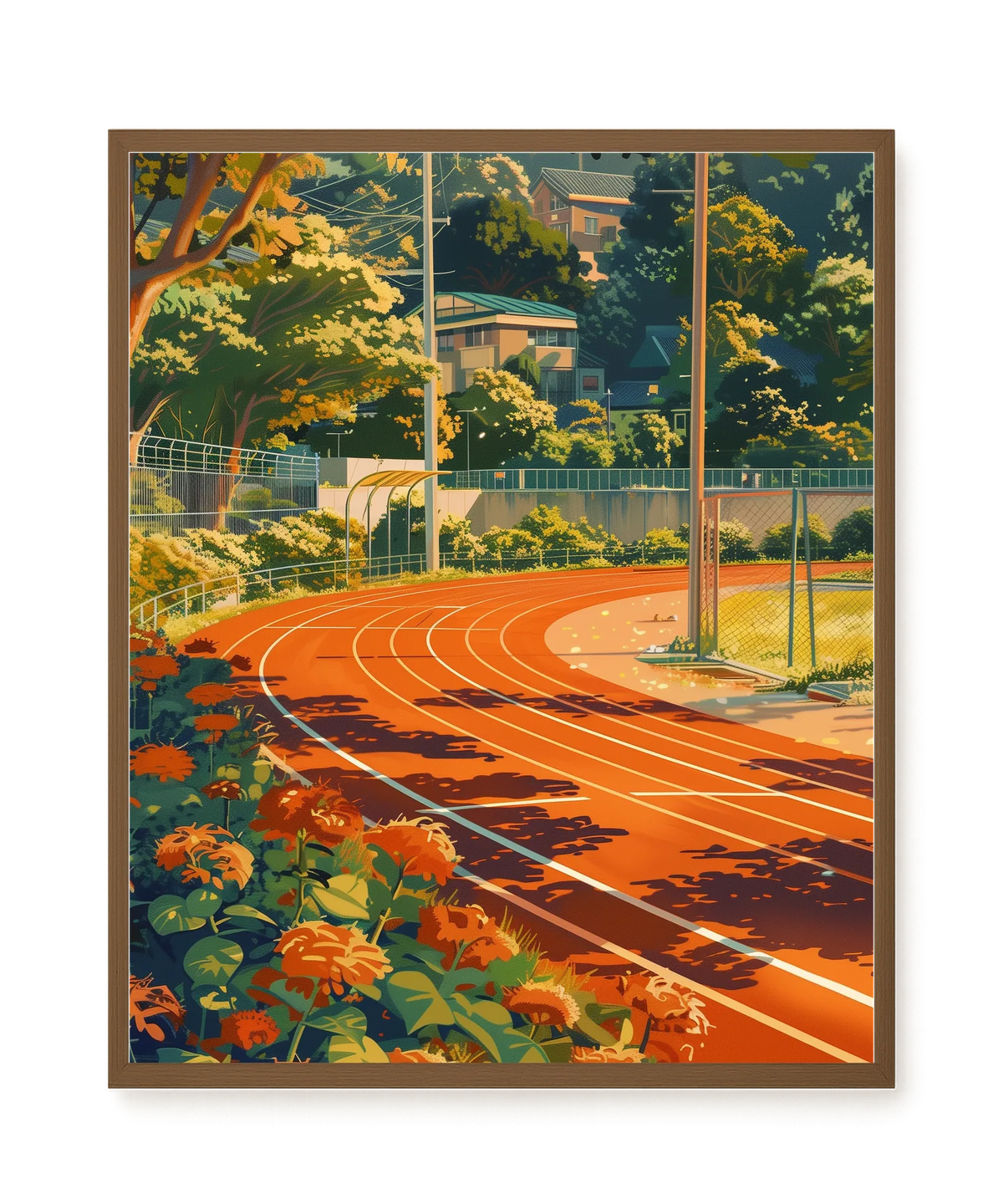 Sunset Running Track Canvas Wall Art