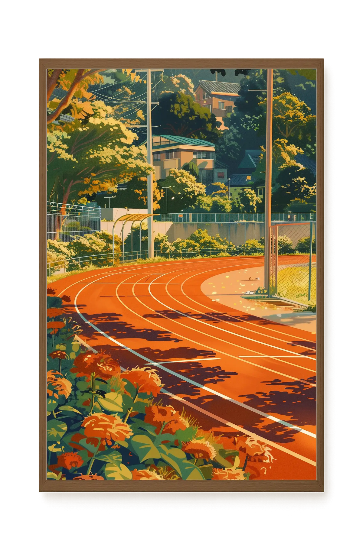 Sunset Running Track Canvas Wall Art