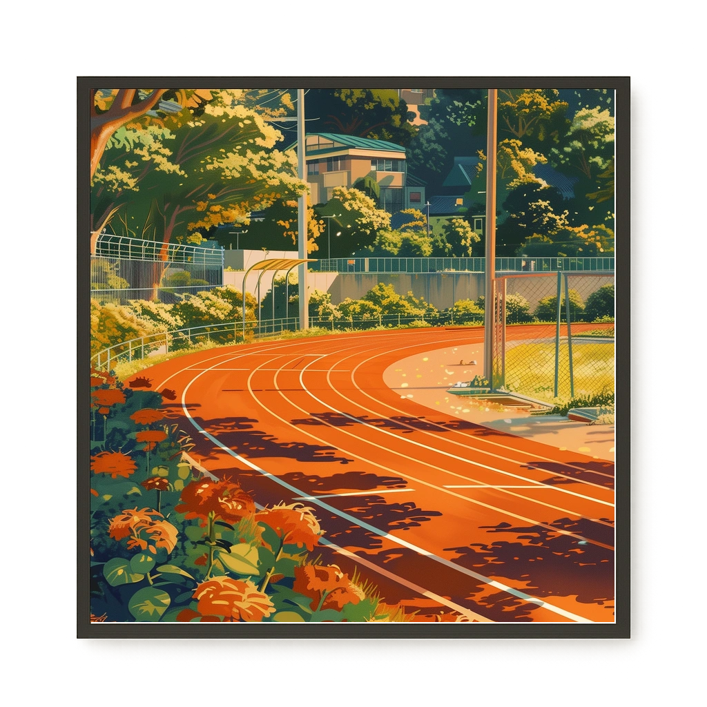 Sunset Running Track Canvas Wall Art