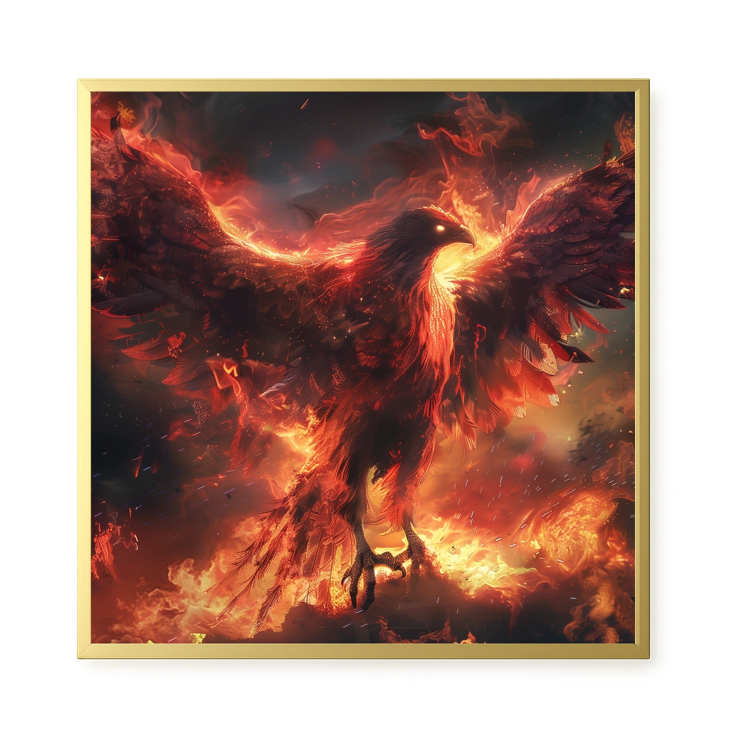 Fire Phoenix Canvas Wall Art
