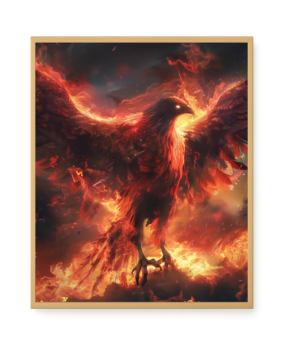 Fire Phoenix Canvas Wall Art