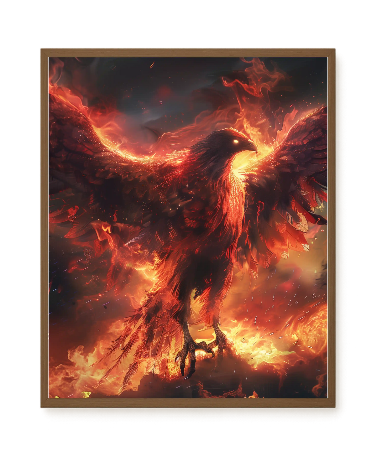Fire Phoenix Canvas Wall Art