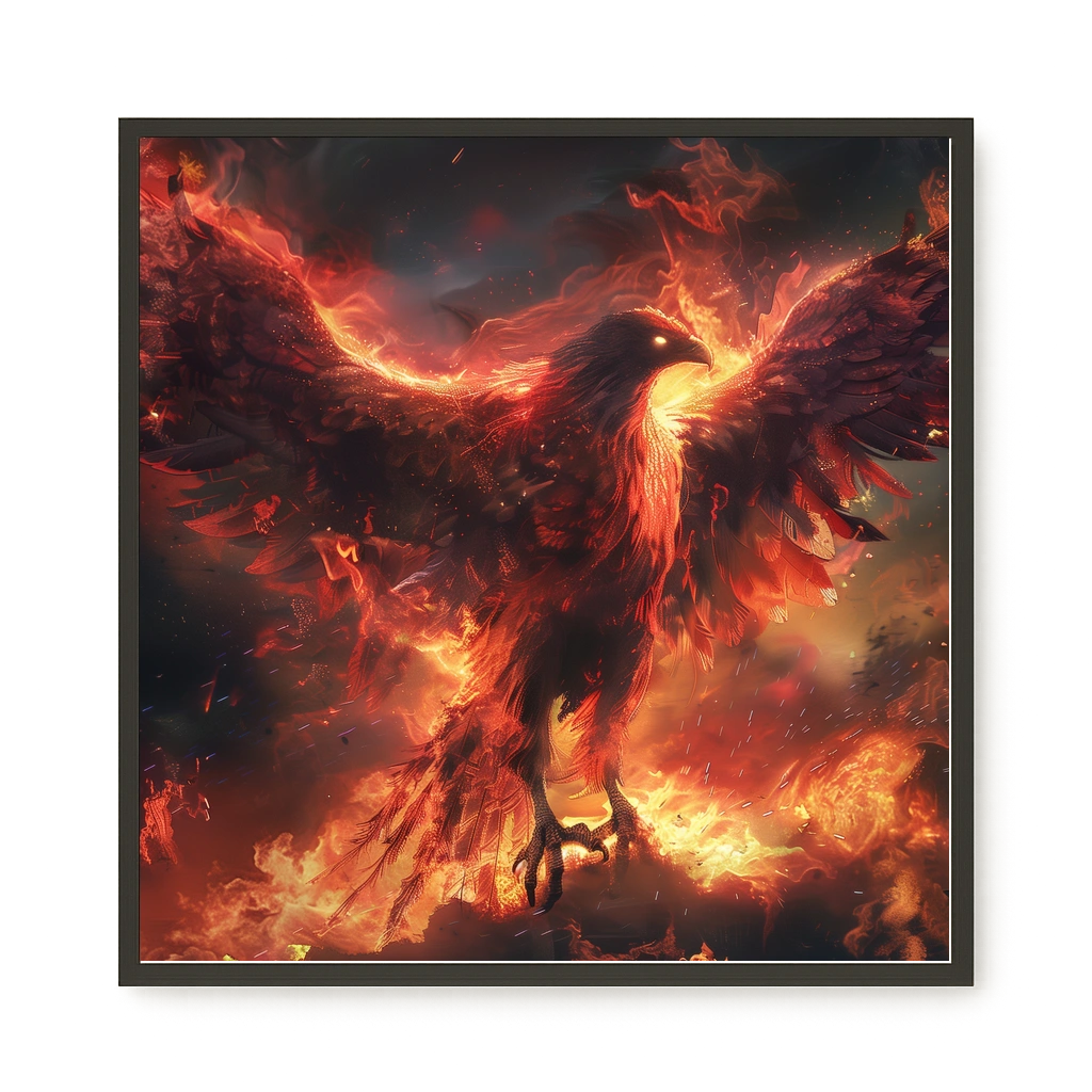 Fire Phoenix Canvas Wall Art