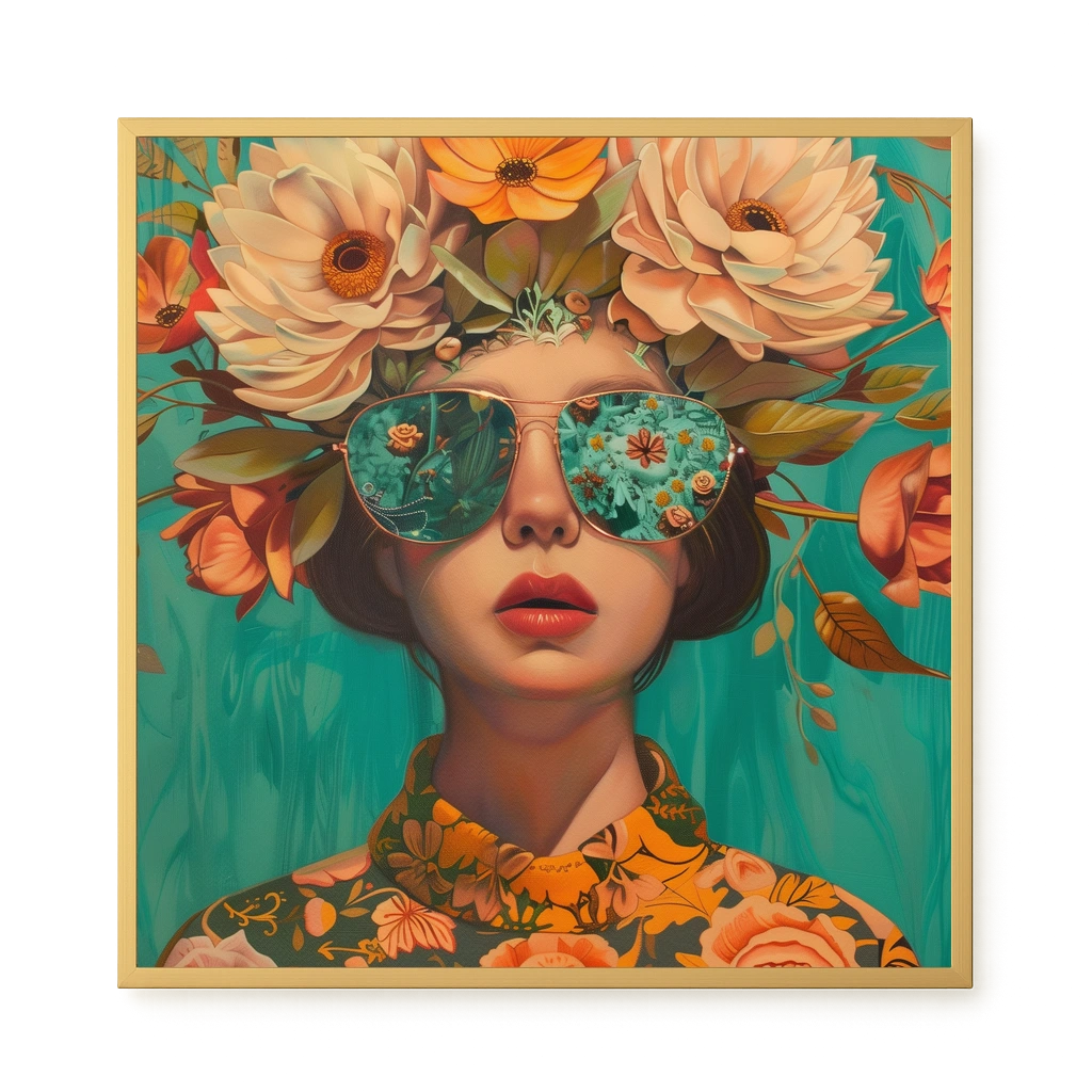 Floral Portrait Canvas Wall Art