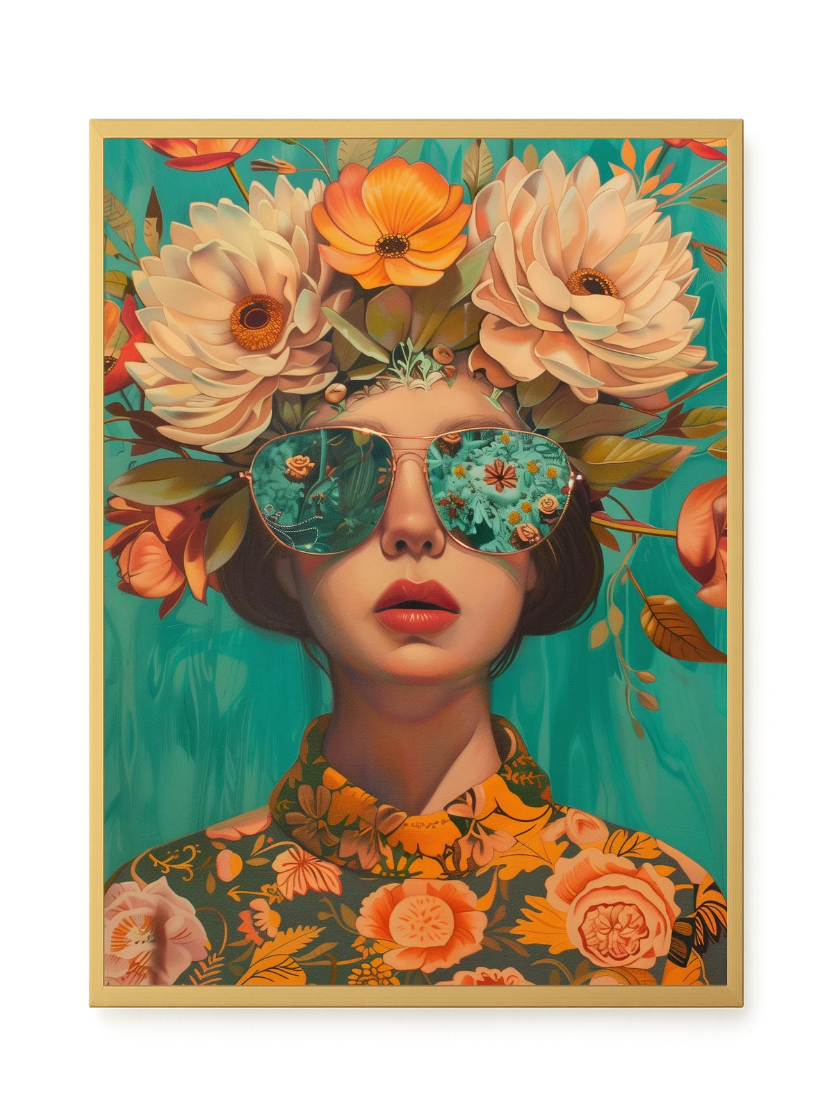Floral Portrait Canvas Wall Art