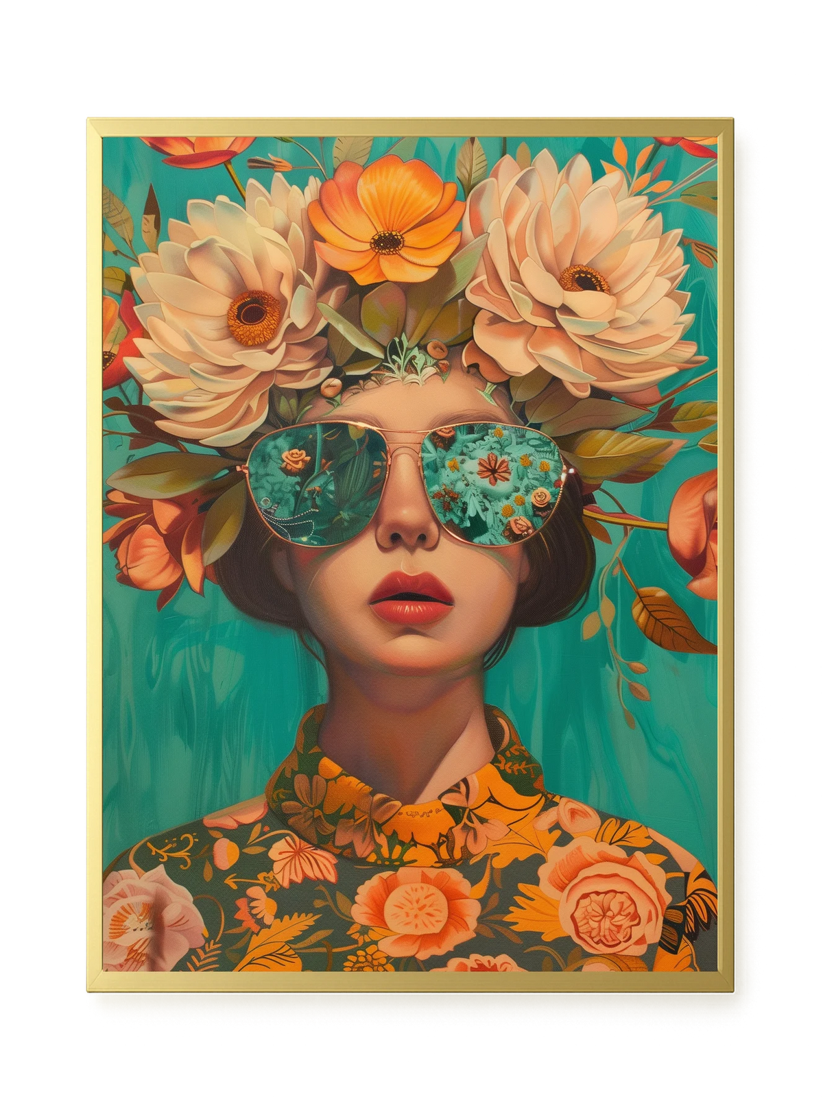 Floral Portrait Canvas Wall Art