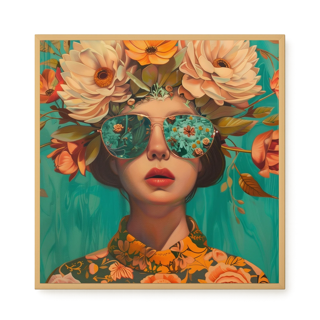 Floral Portrait Canvas Wall Art