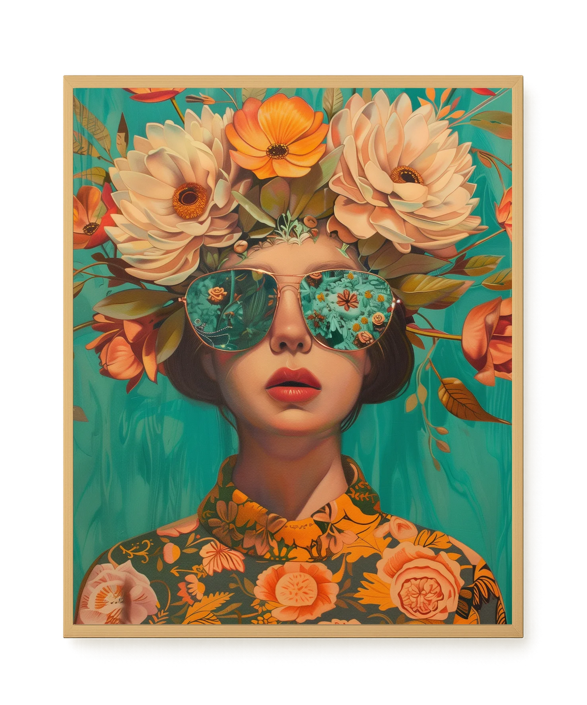 Floral Portrait Canvas Wall Art