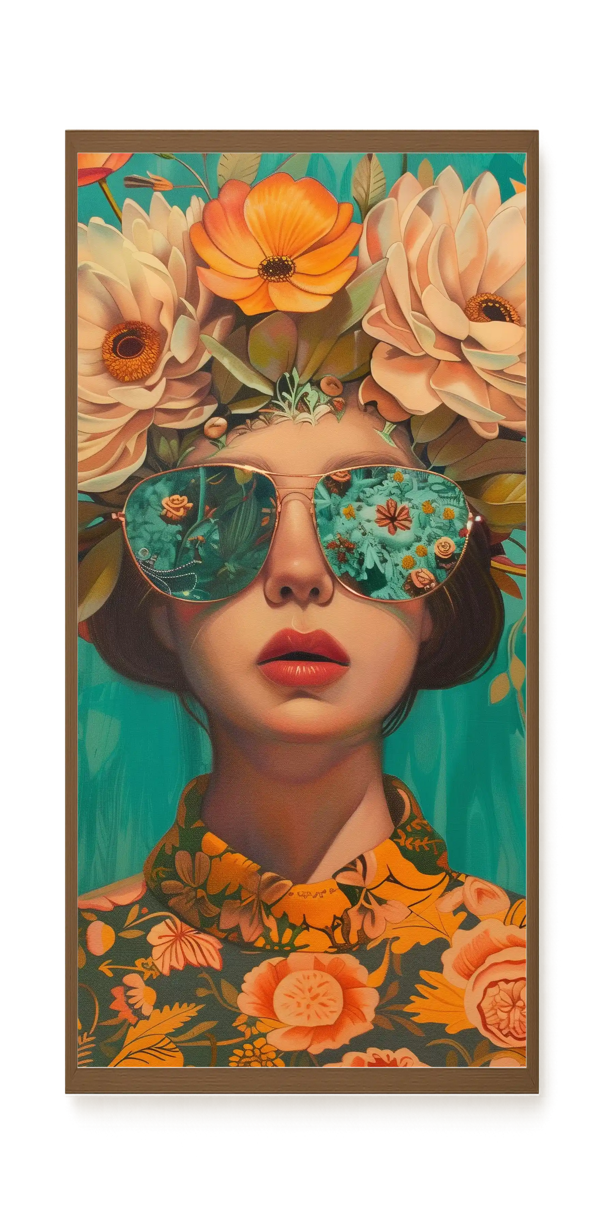 Floral Portrait Canvas Wall Art