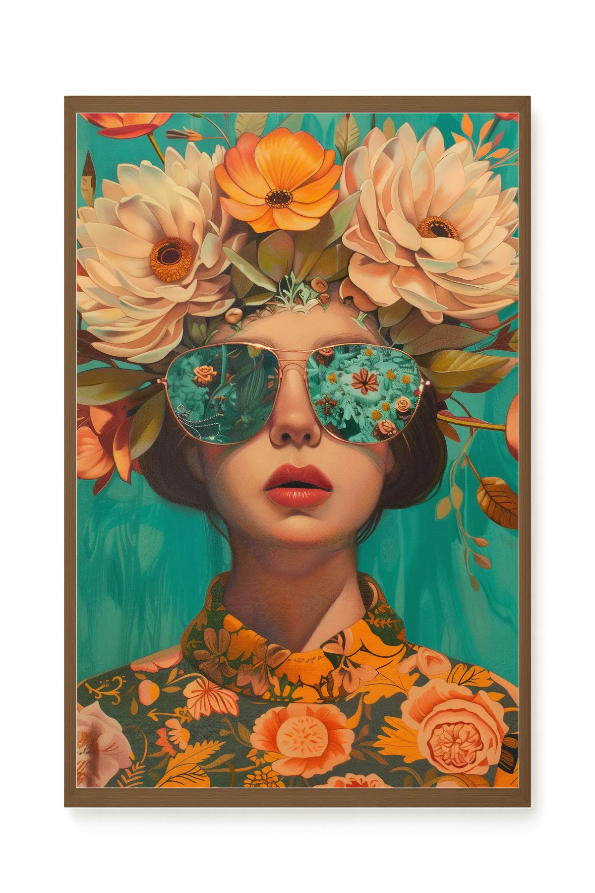 Floral Portrait Canvas Wall Art