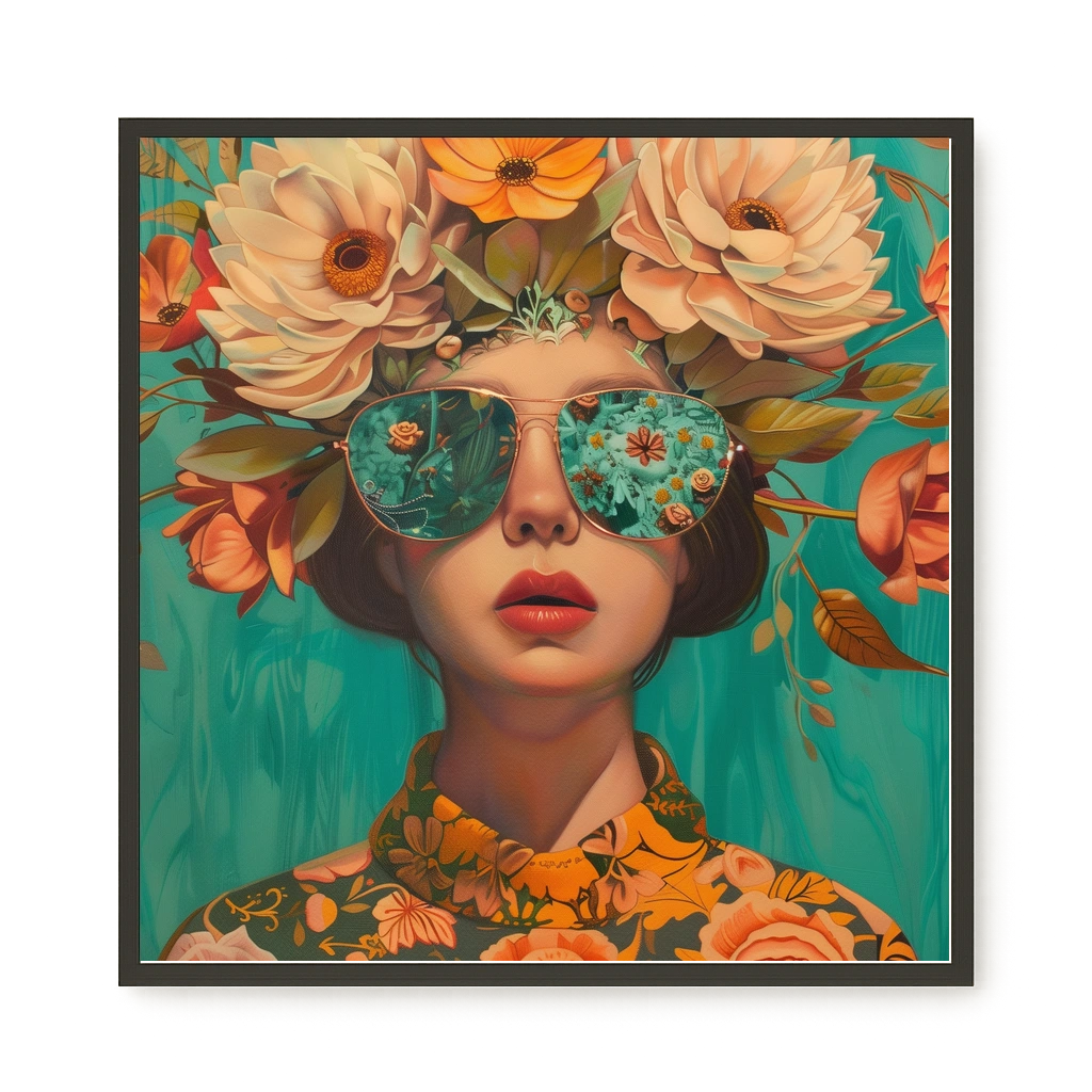 Floral Portrait Canvas Wall Art