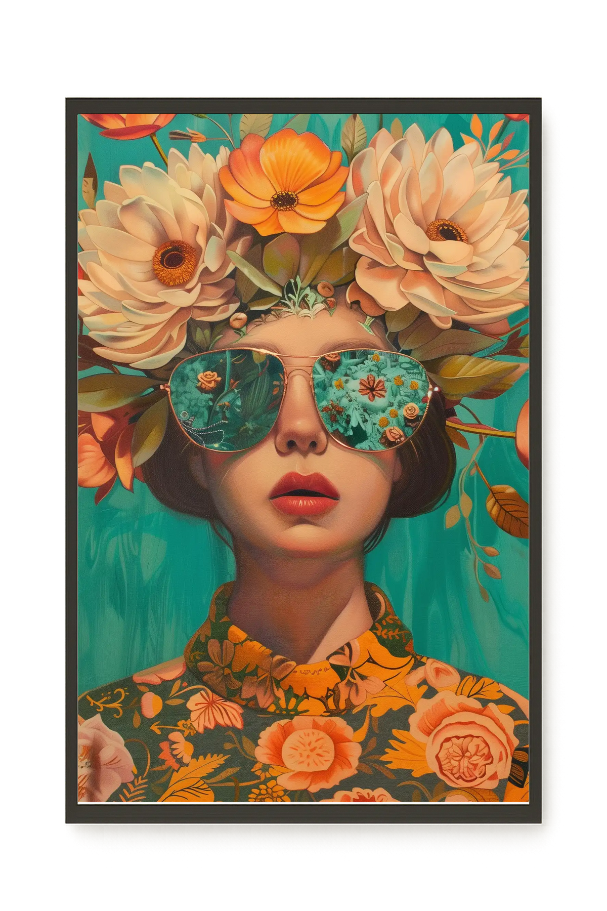 Floral Portrait Canvas Wall Art