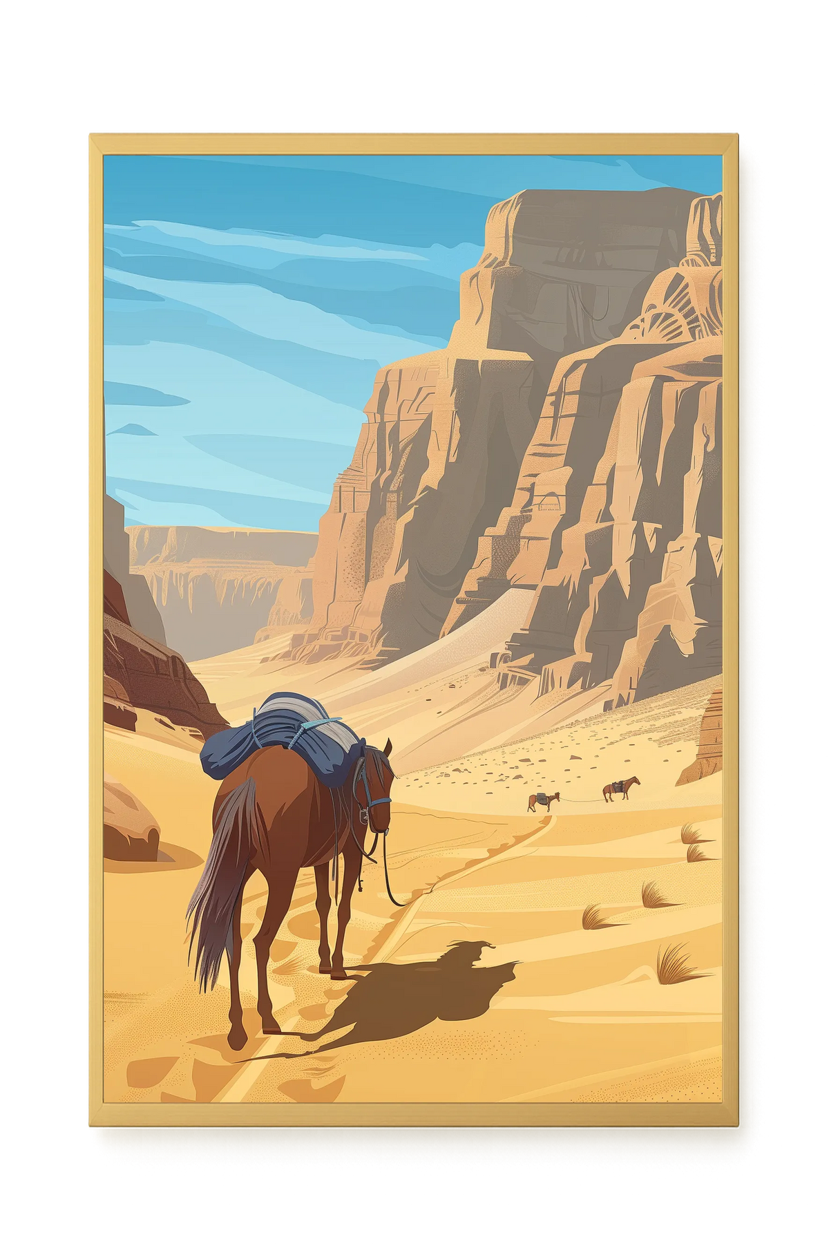 Camel Caravan Path Canvas Wall Art
