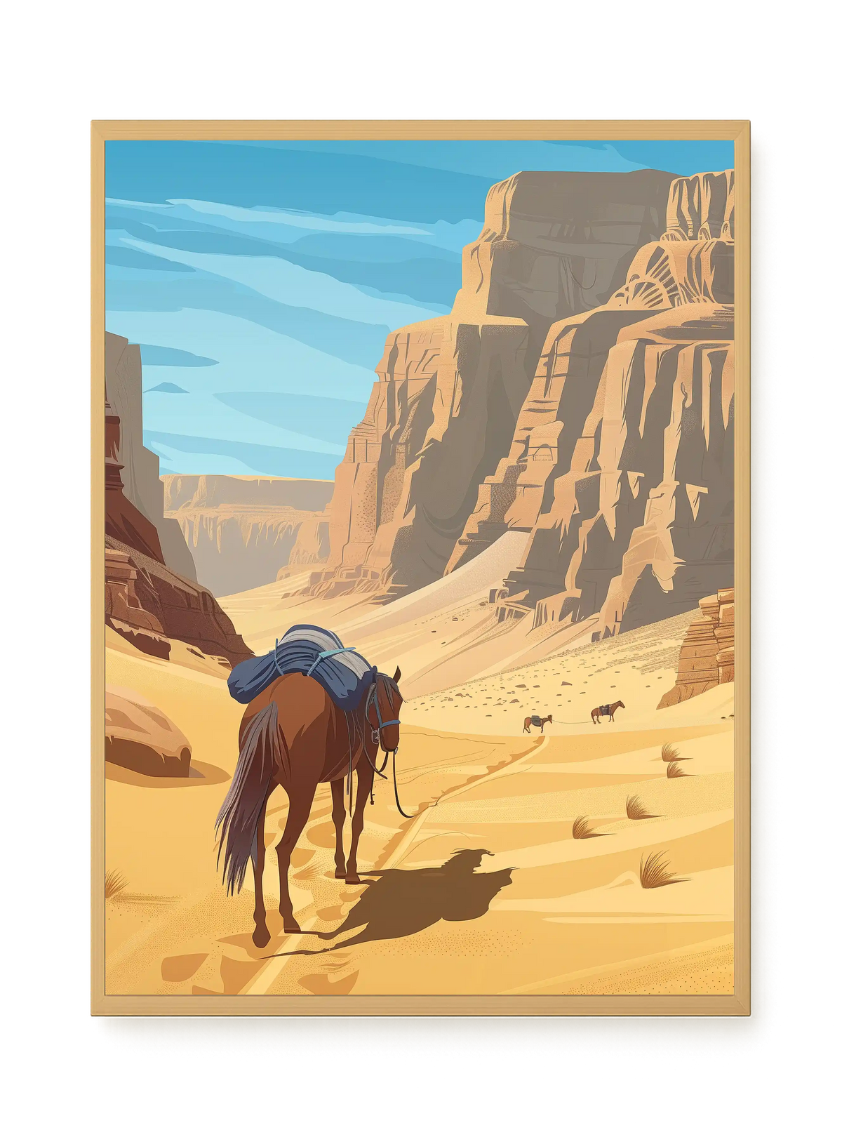 Camel Caravan Path Canvas Wall Art