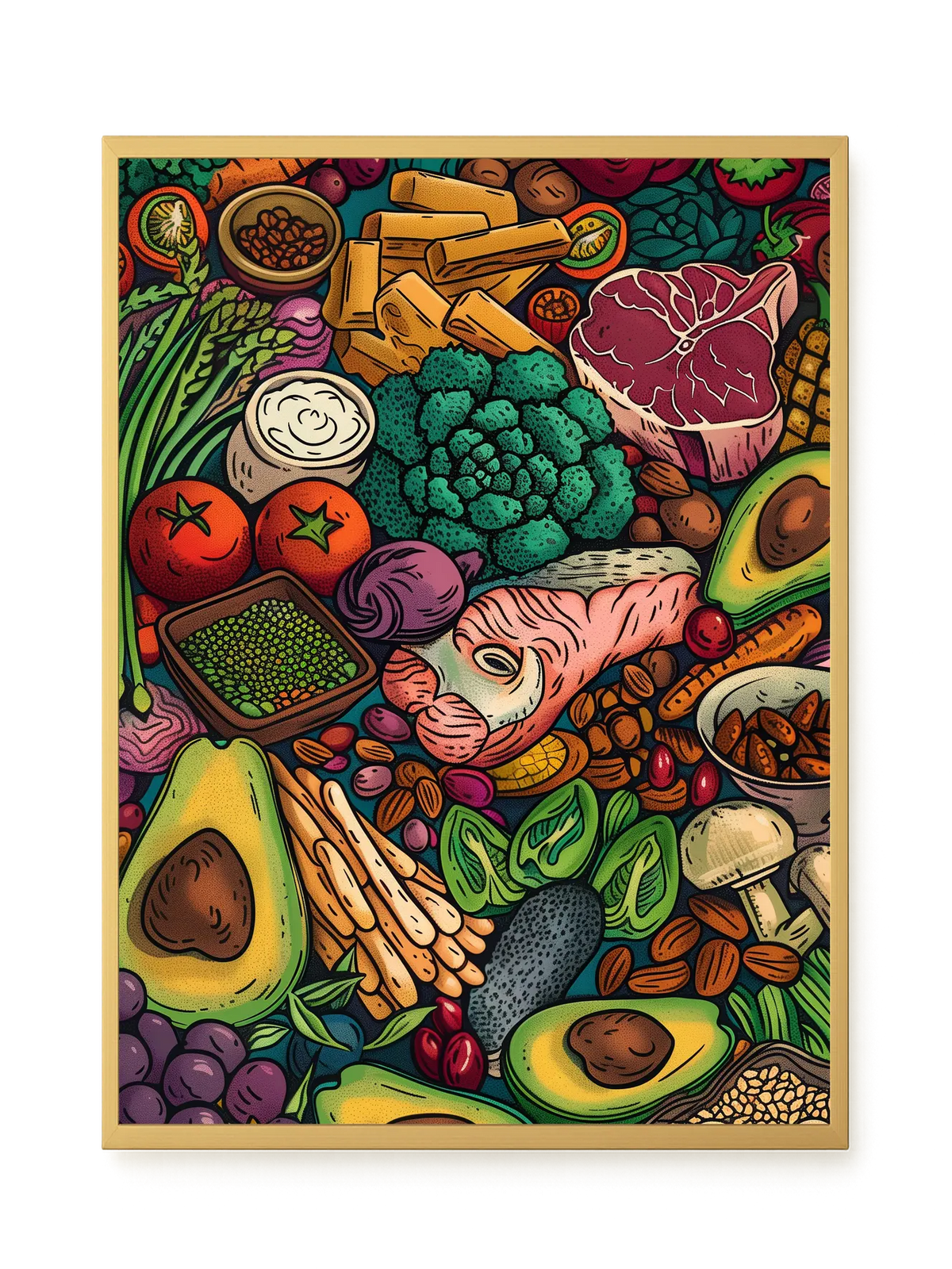Balanced Healthy Food Canvas Wall Art
