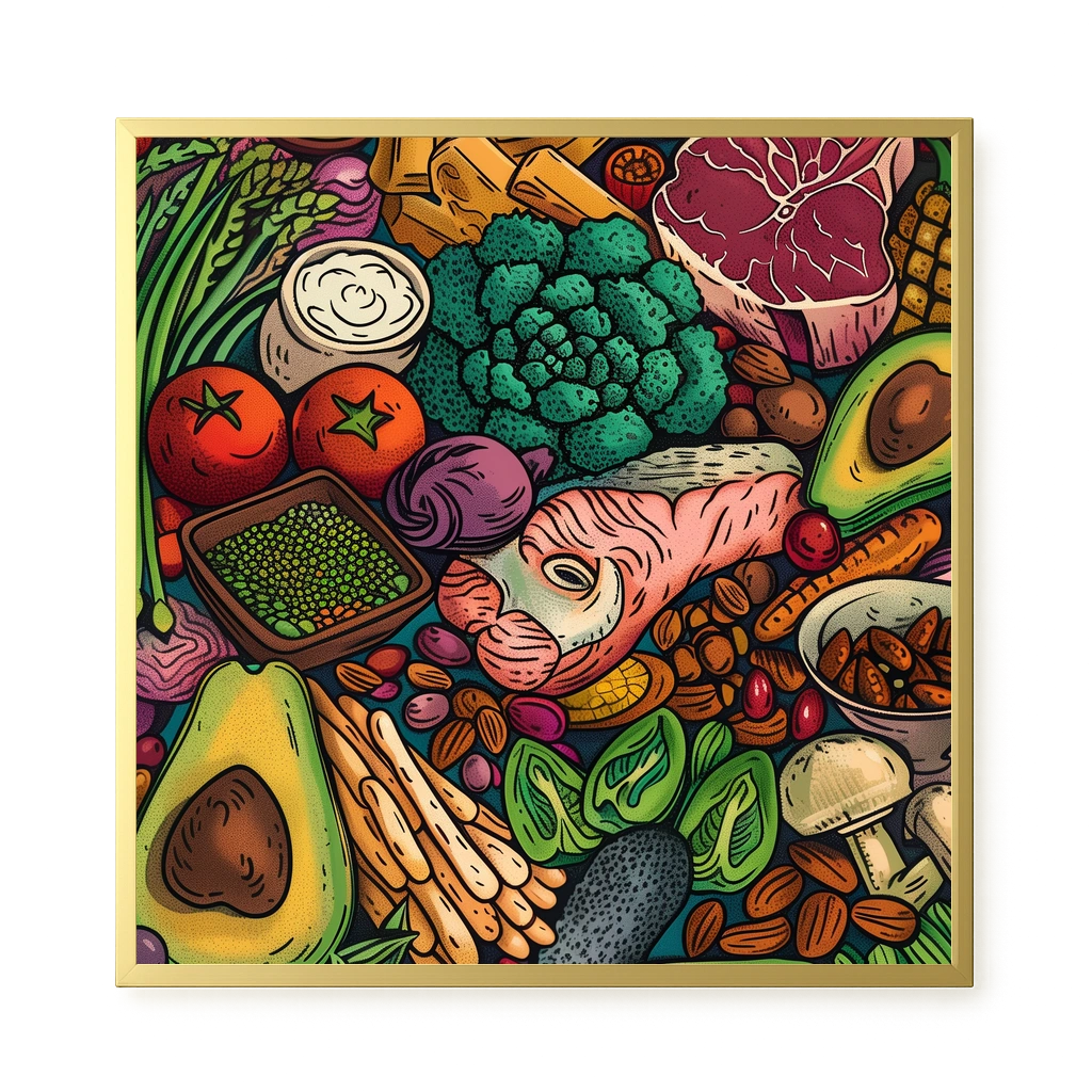 Balanced Healthy Food Canvas Wall Art