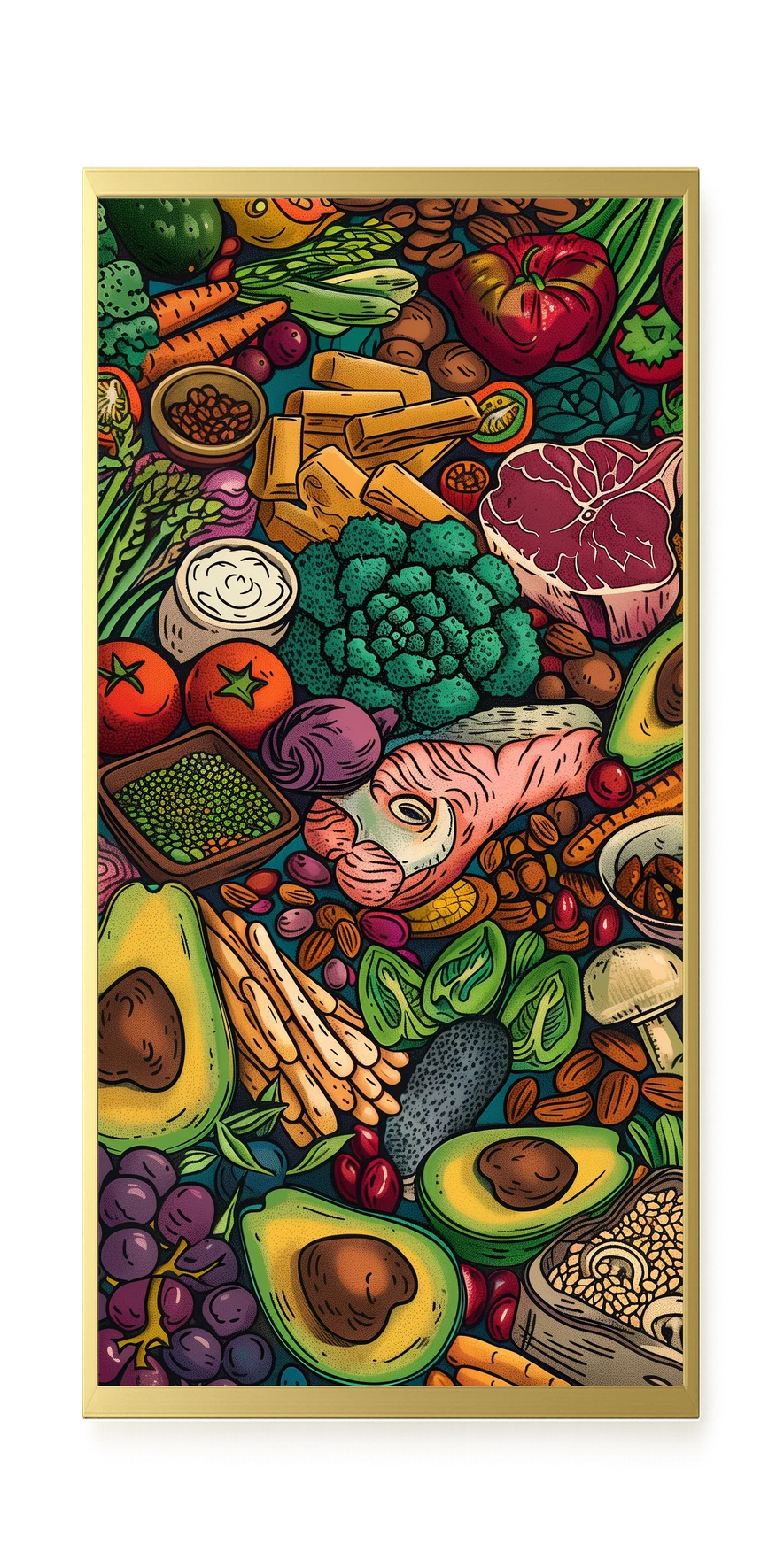 Balanced Healthy Food Canvas Wall Art