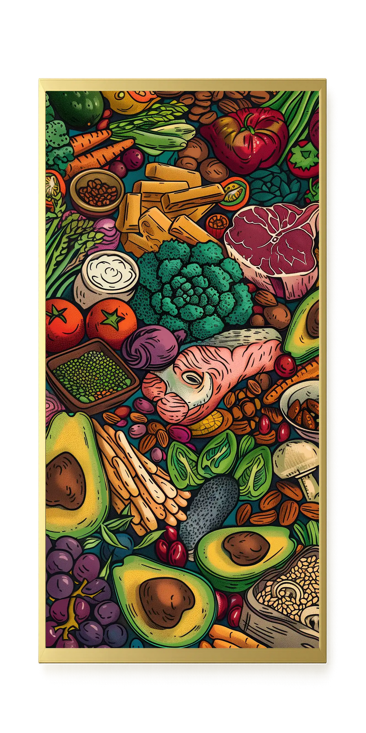 Balanced Healthy Food Canvas Wall Art