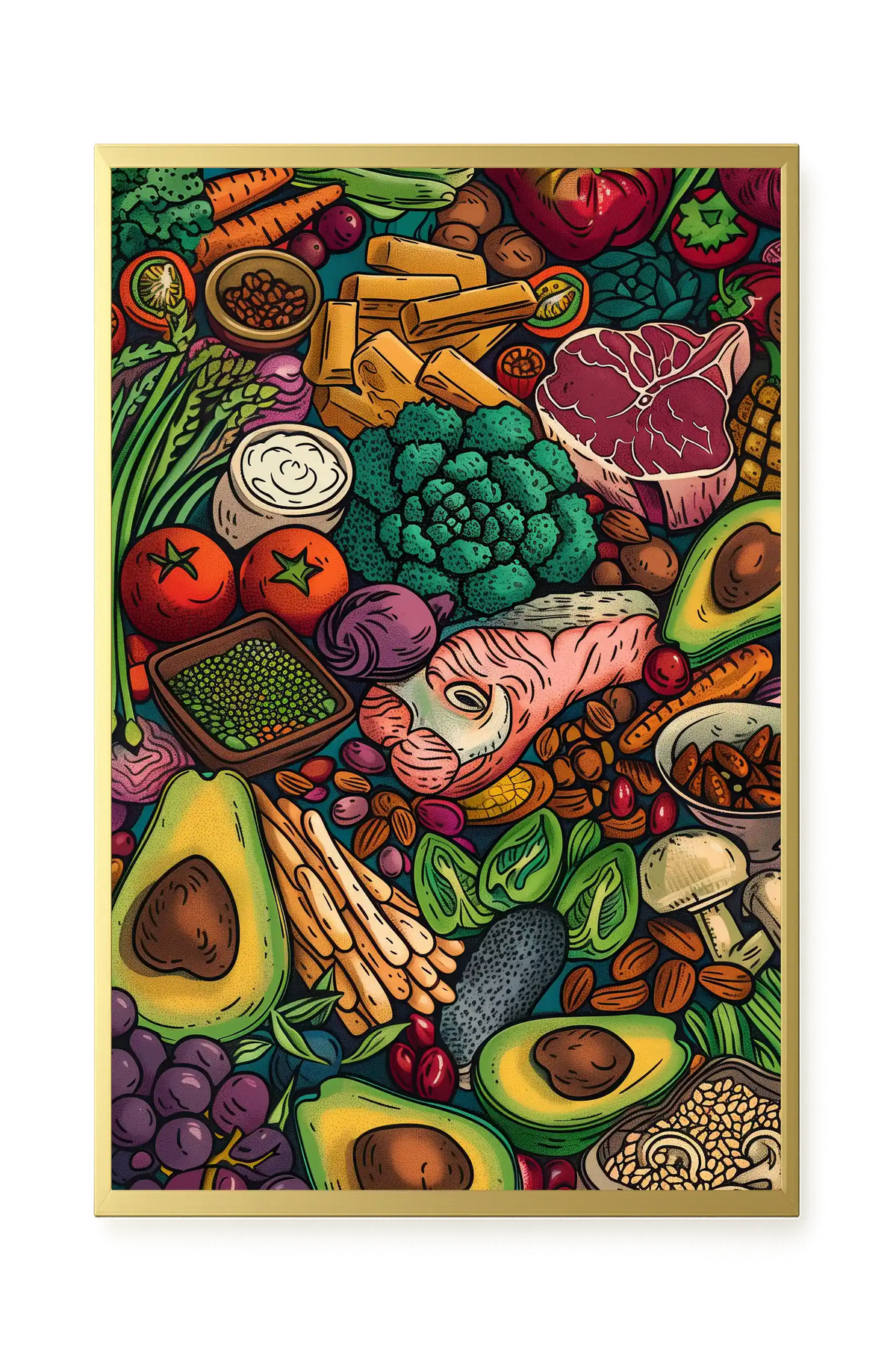 Balanced Healthy Food Canvas Wall Art