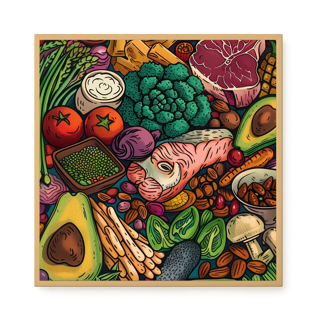 Balanced Healthy Food Canvas Wall Art