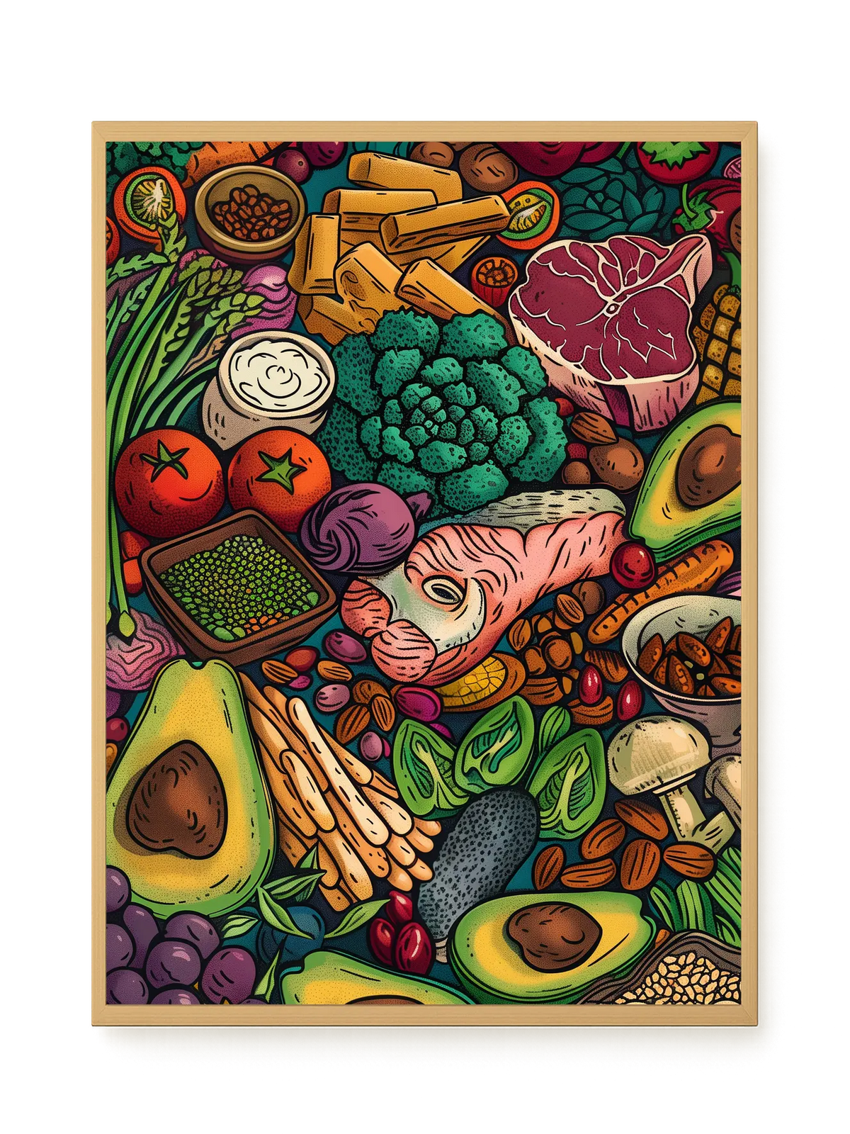 Balanced Healthy Food Canvas Wall Art