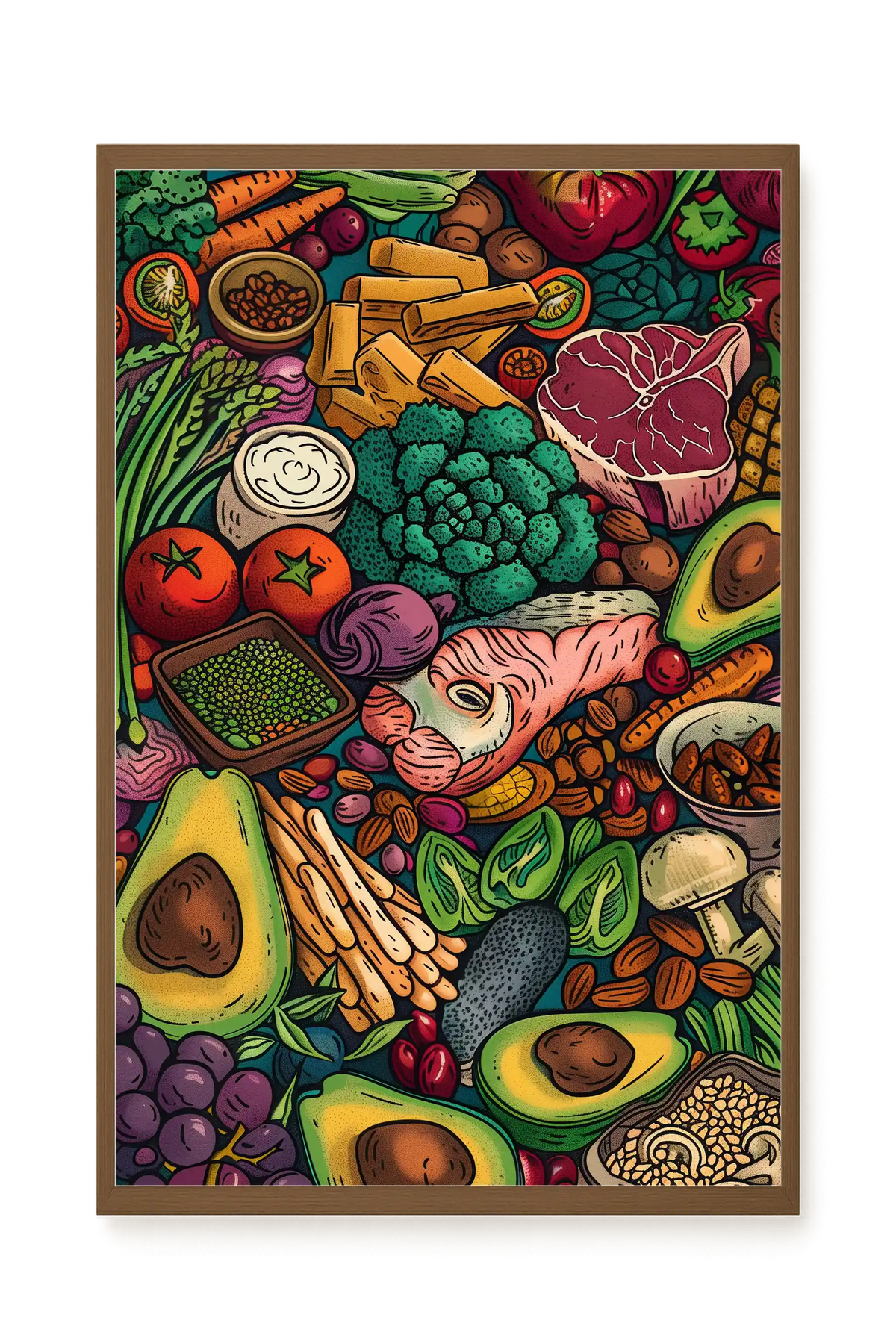 Balanced Healthy Food Canvas Wall Art