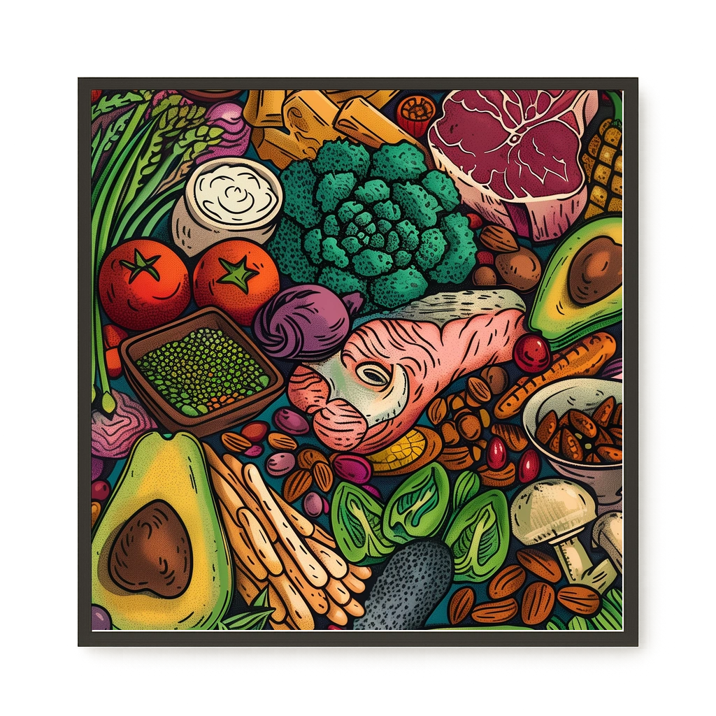 Balanced Healthy Food Canvas Wall Art