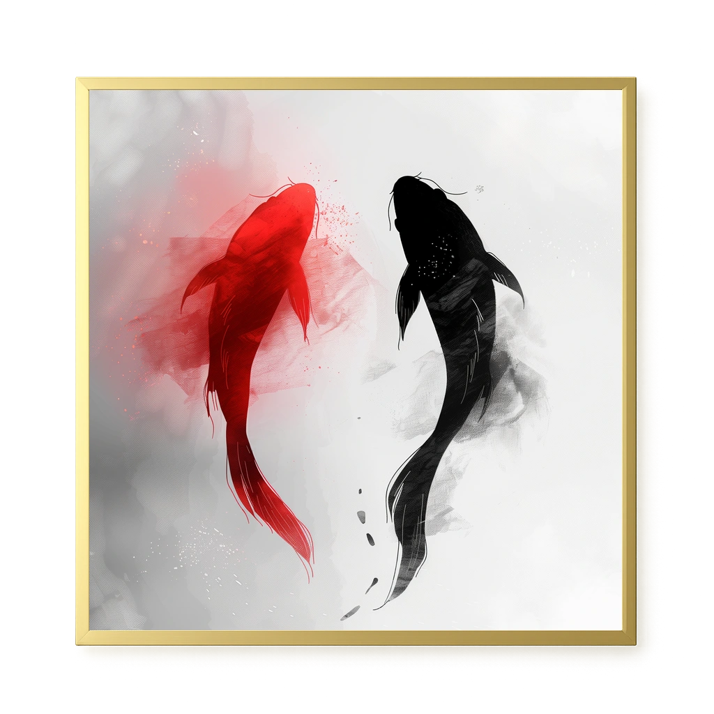 Black & Red Harmony Canvas Print