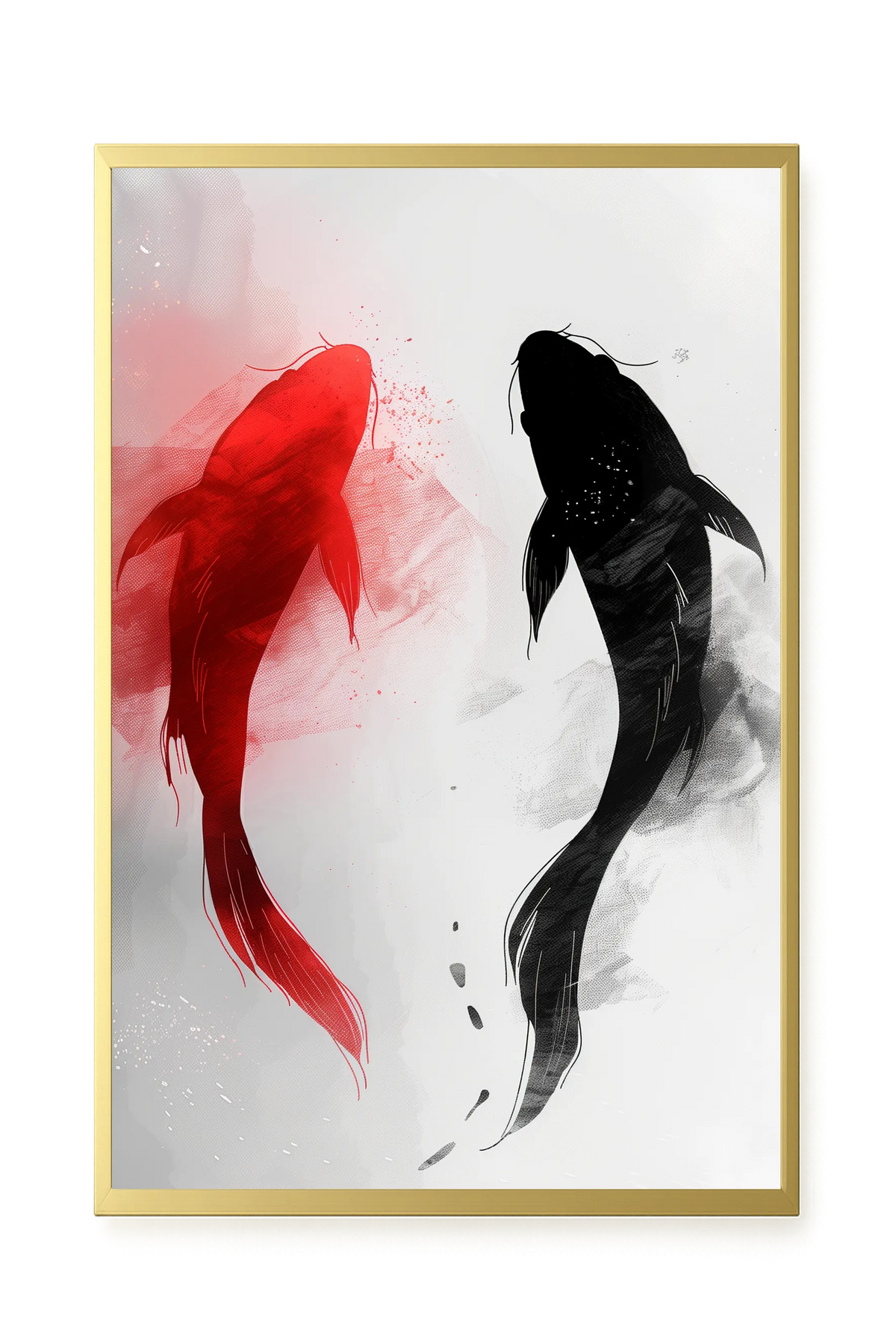 Black & Red Harmony Canvas Print