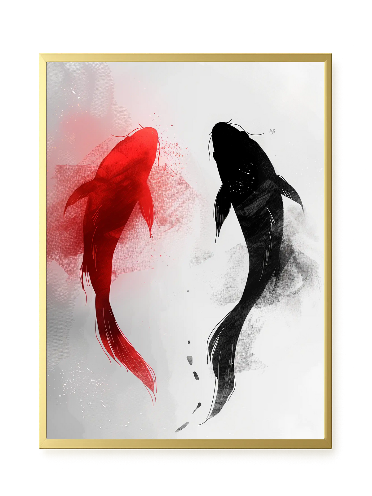 Black & Red Harmony Canvas Print