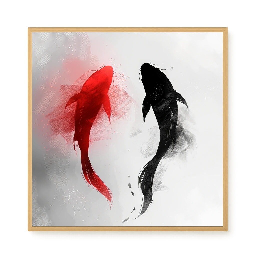 Black & Red Harmony Canvas Print
