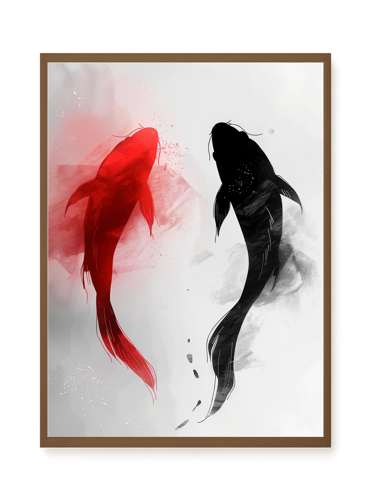 Black & Red Harmony Canvas Print