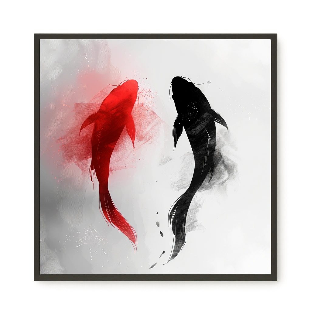 Black & Red Harmony Canvas Print