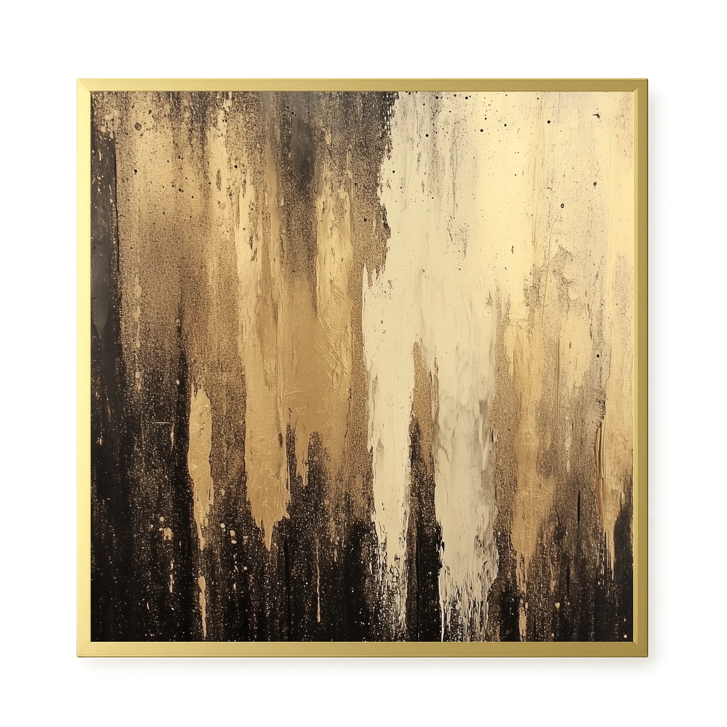 Golden Drips Canvas Wall Art