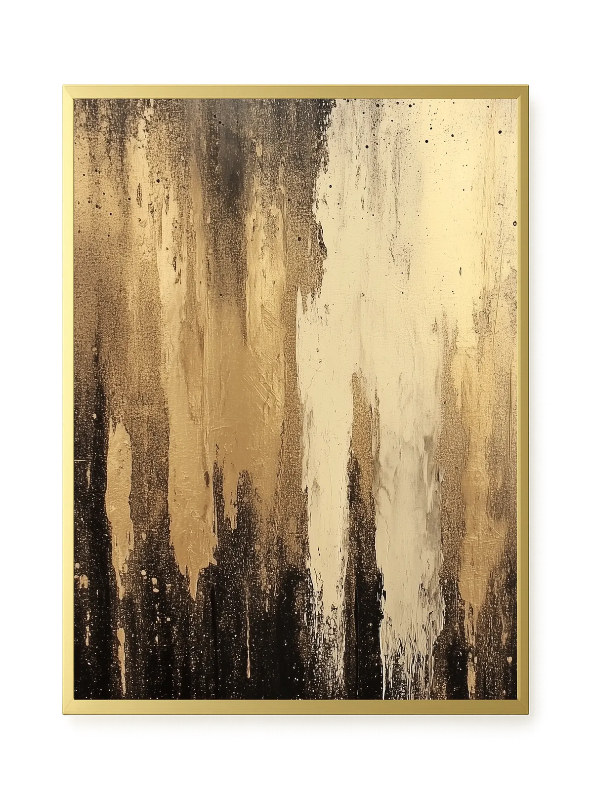 Golden Drips Canvas Wall Art