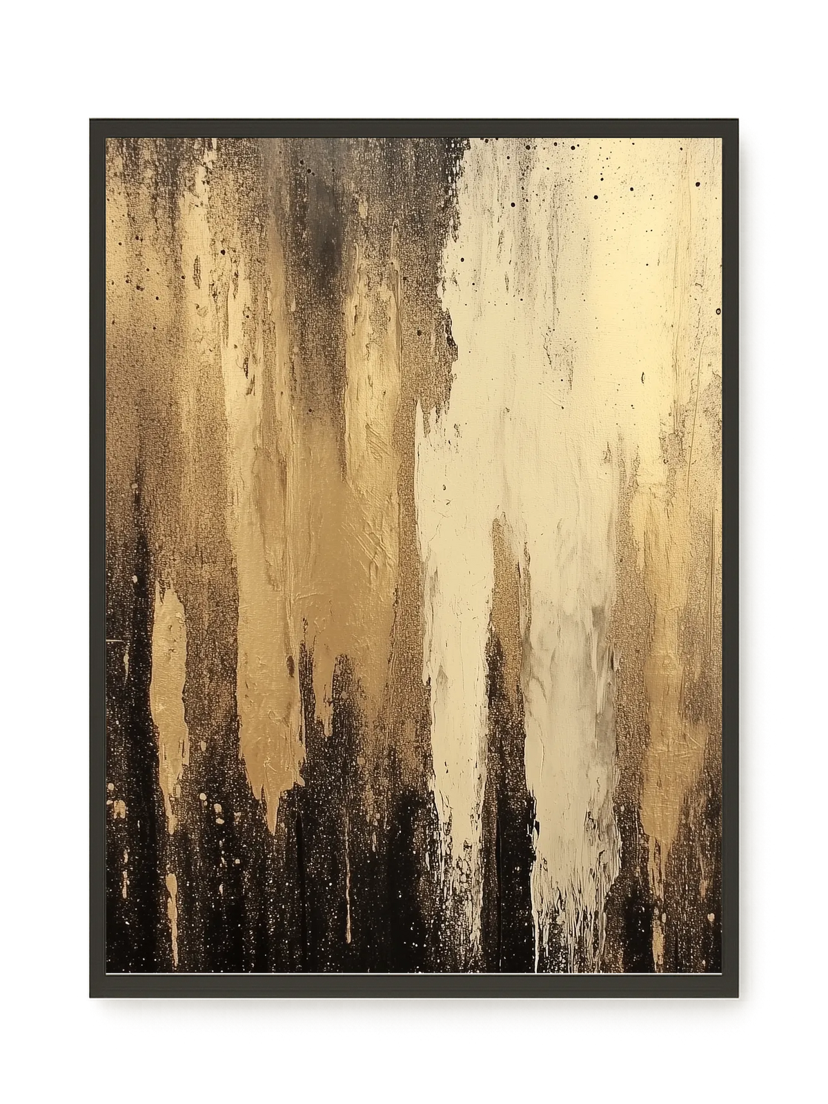 Golden Drips Canvas Wall Art