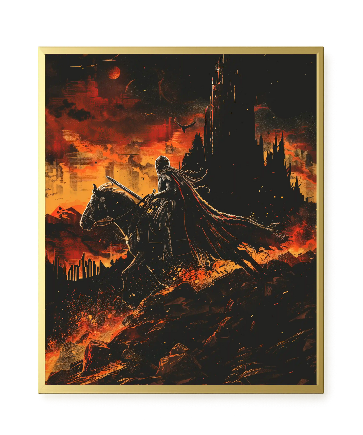 Flame Knight Canvas Print