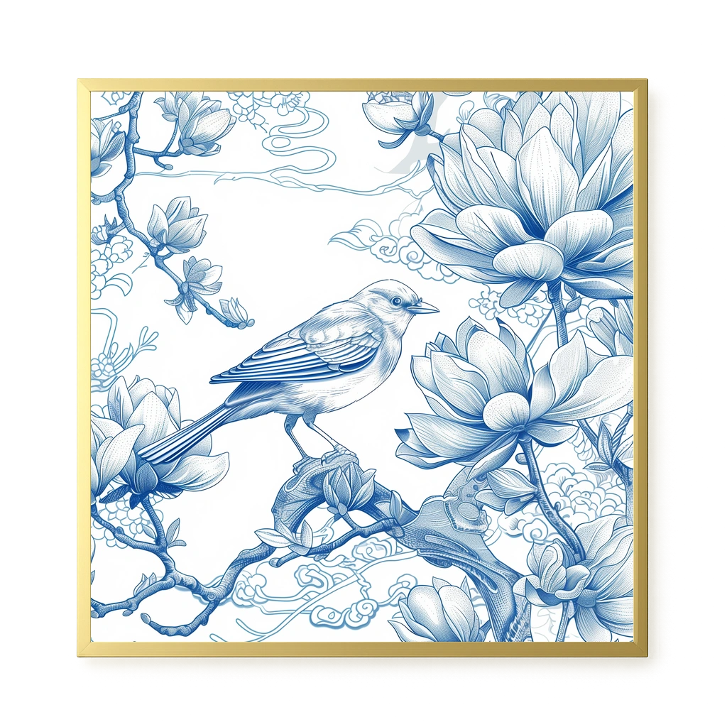 Floral Bird Canvas Wall Art