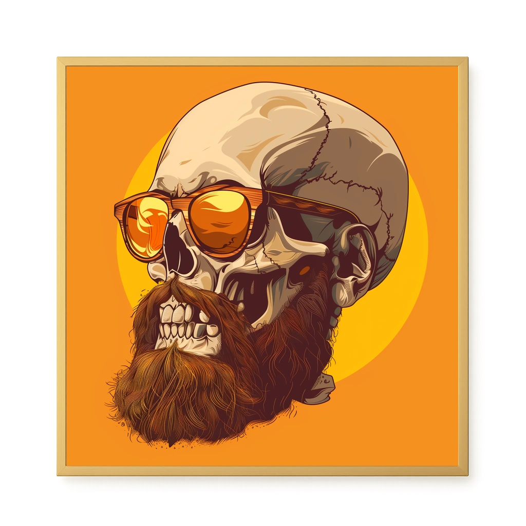 Bearded Skull with Sunglasses Canvas Print